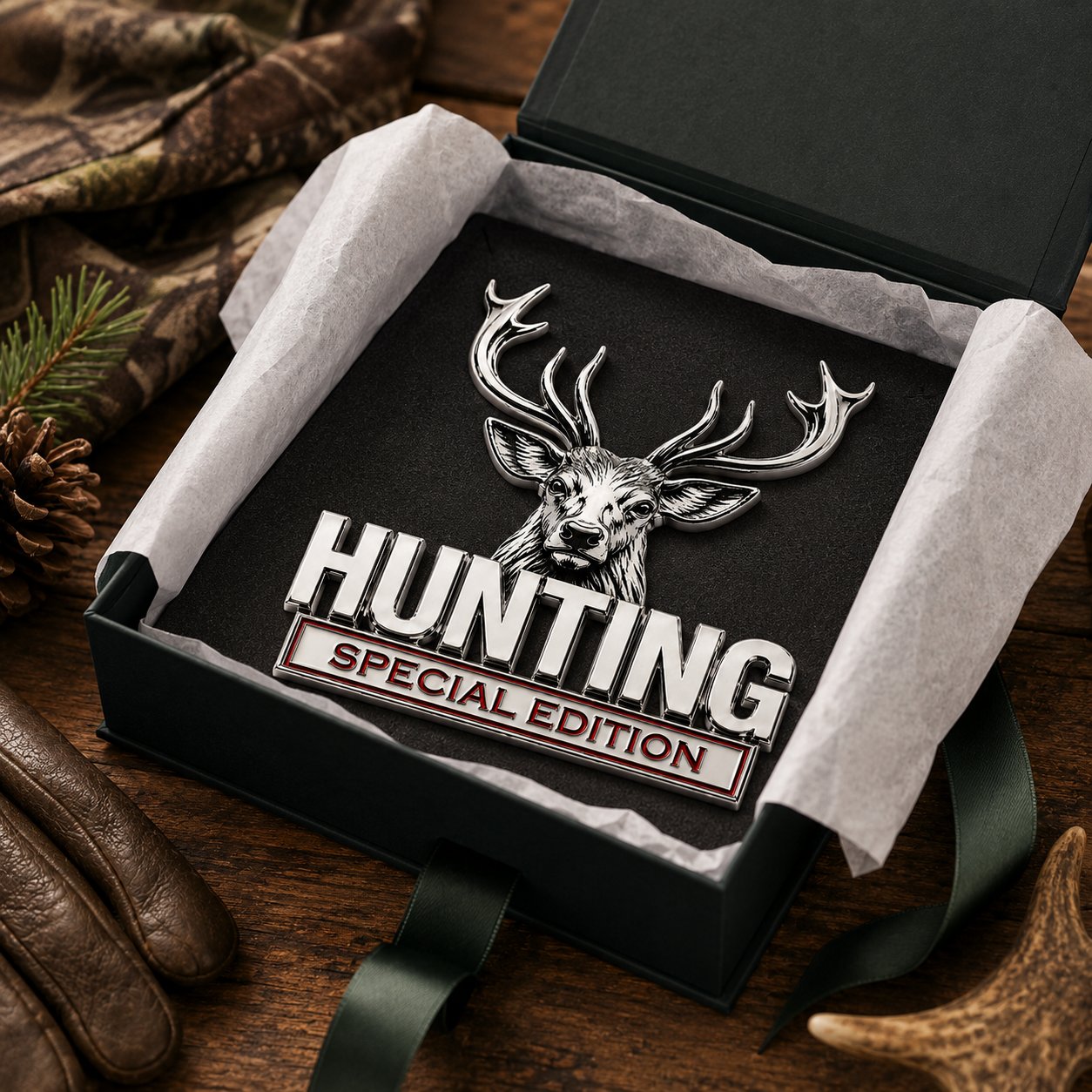 Hunting Special Edition emblem as a gift for hunters