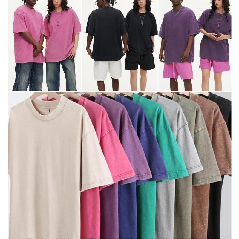 4 Pack Oversized Tshirts for Men Gym Vintage Heavyweight T Shirts Cotton Workout Acid Wash Baggy Tees