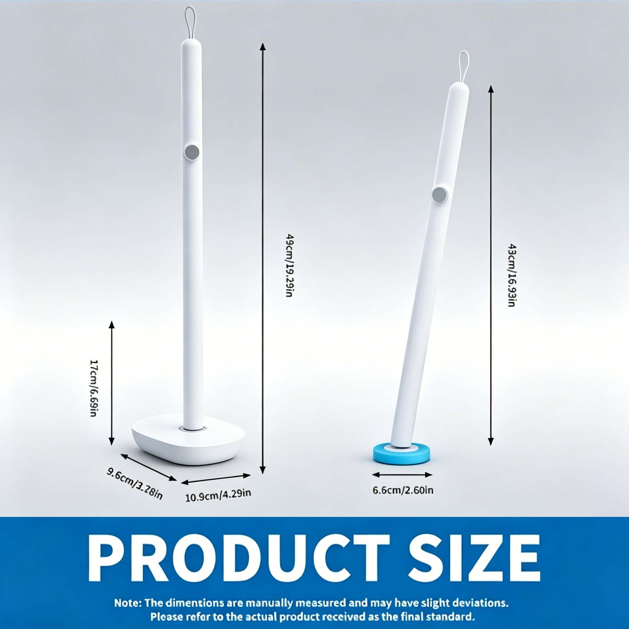 Disposable toilet brush system dimensions