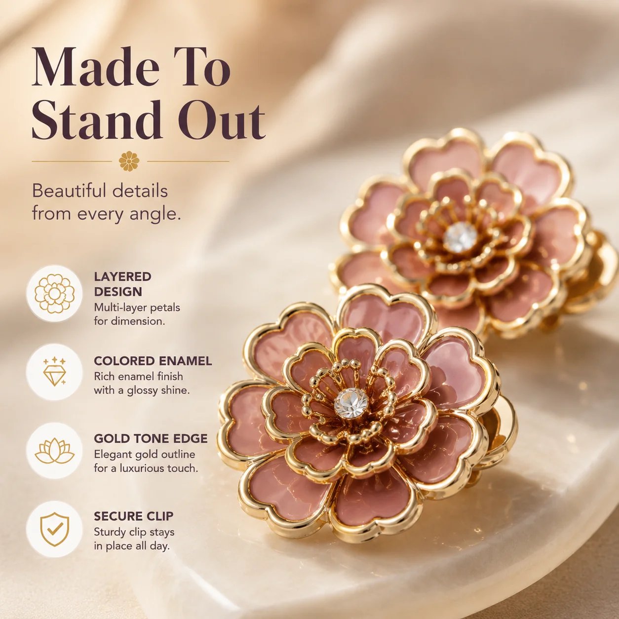 Flower button cover outfit transformation