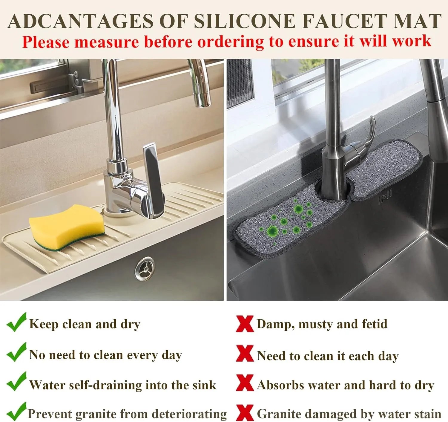 Faucet mat drainage design Faucet mat drainage design