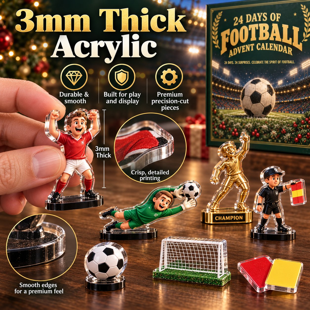 Soccer Fan 24-Day Advent Calendar – Acrylic Miniatures options