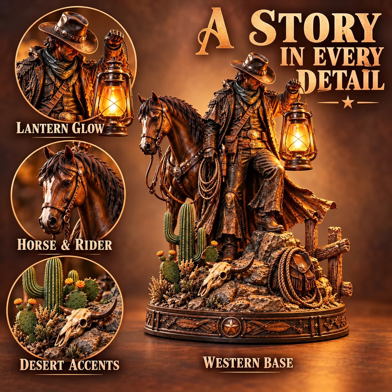 Western rider horse decor detail