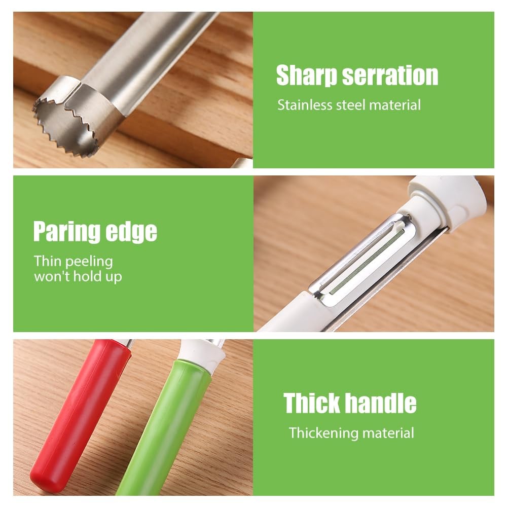 Stainless steel 2-in-1 corer and peeler