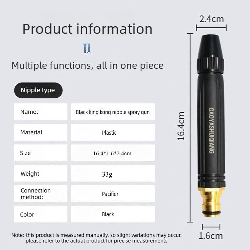 Home high-pressure car wash water gun with booster nozzle and hose, a must-have for watering plants and vegetables, and car washing.