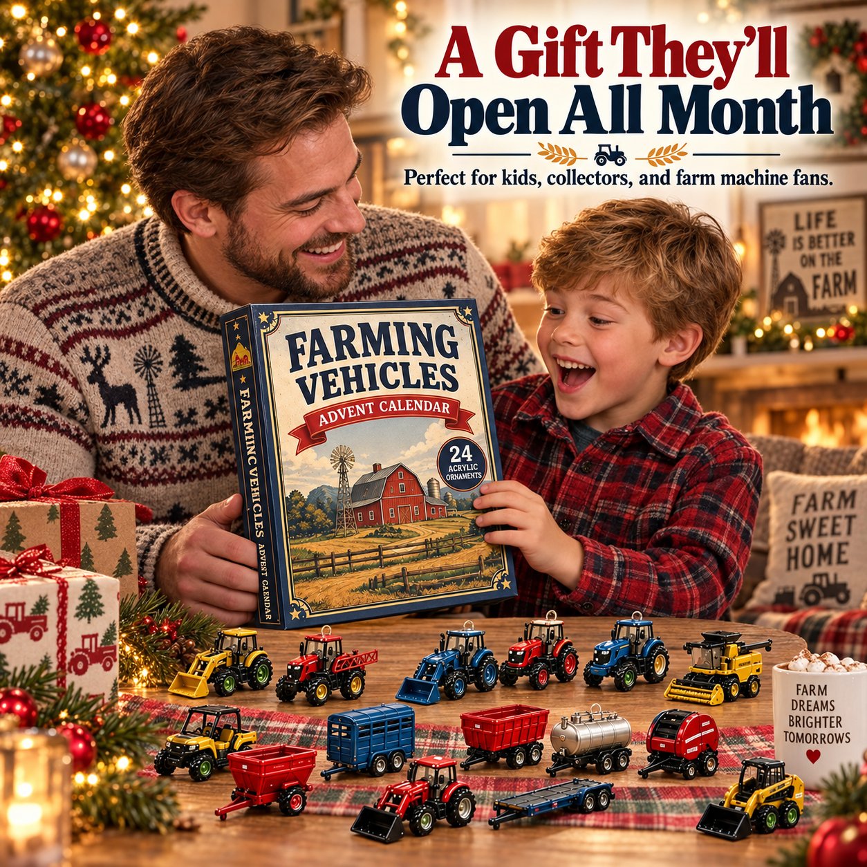 Family-friendly farm vehicle calendar reveal