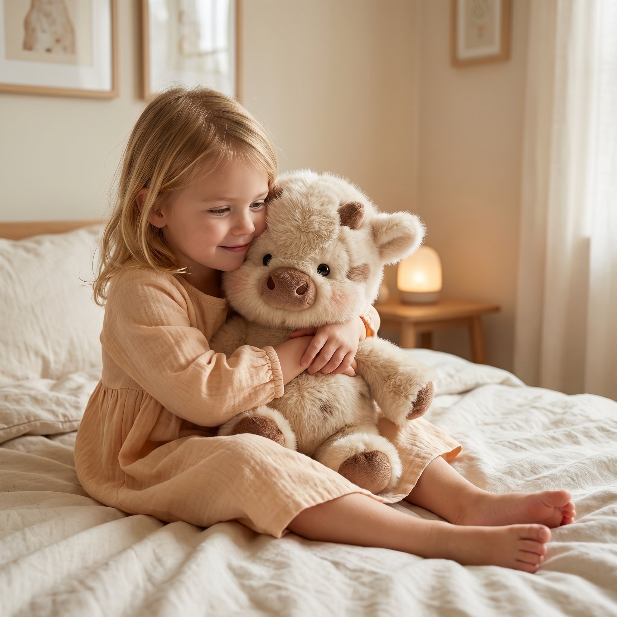 Soft short-plush fur and full filling of the Highland cow toy