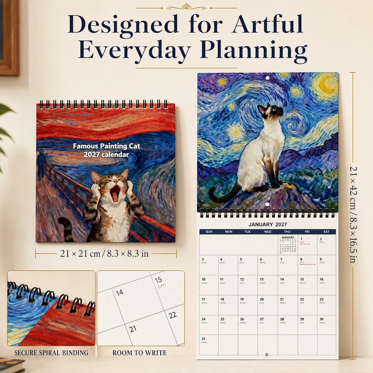 2027 Cat Art Calendar final preview