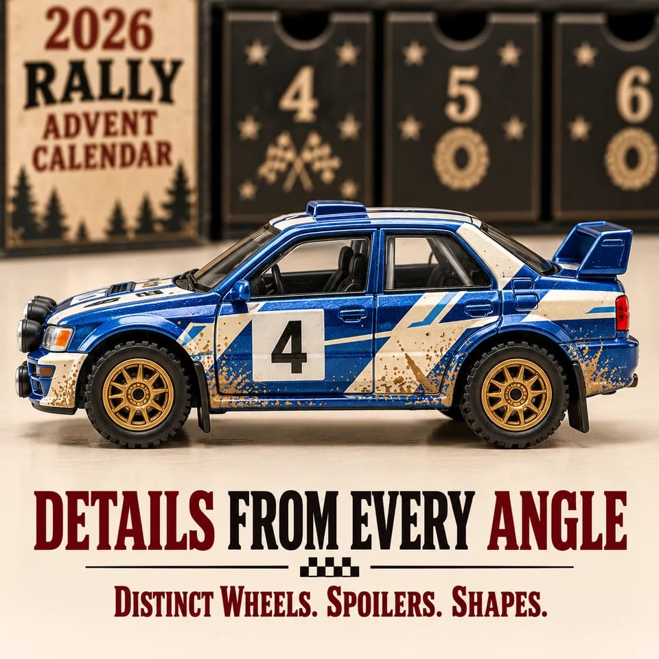 Rally car Christmas collection display