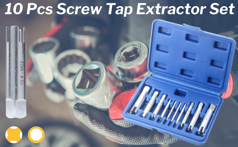 Steel Broken Head Taps Stripped Screw Remover Kit Tap Extractor Set