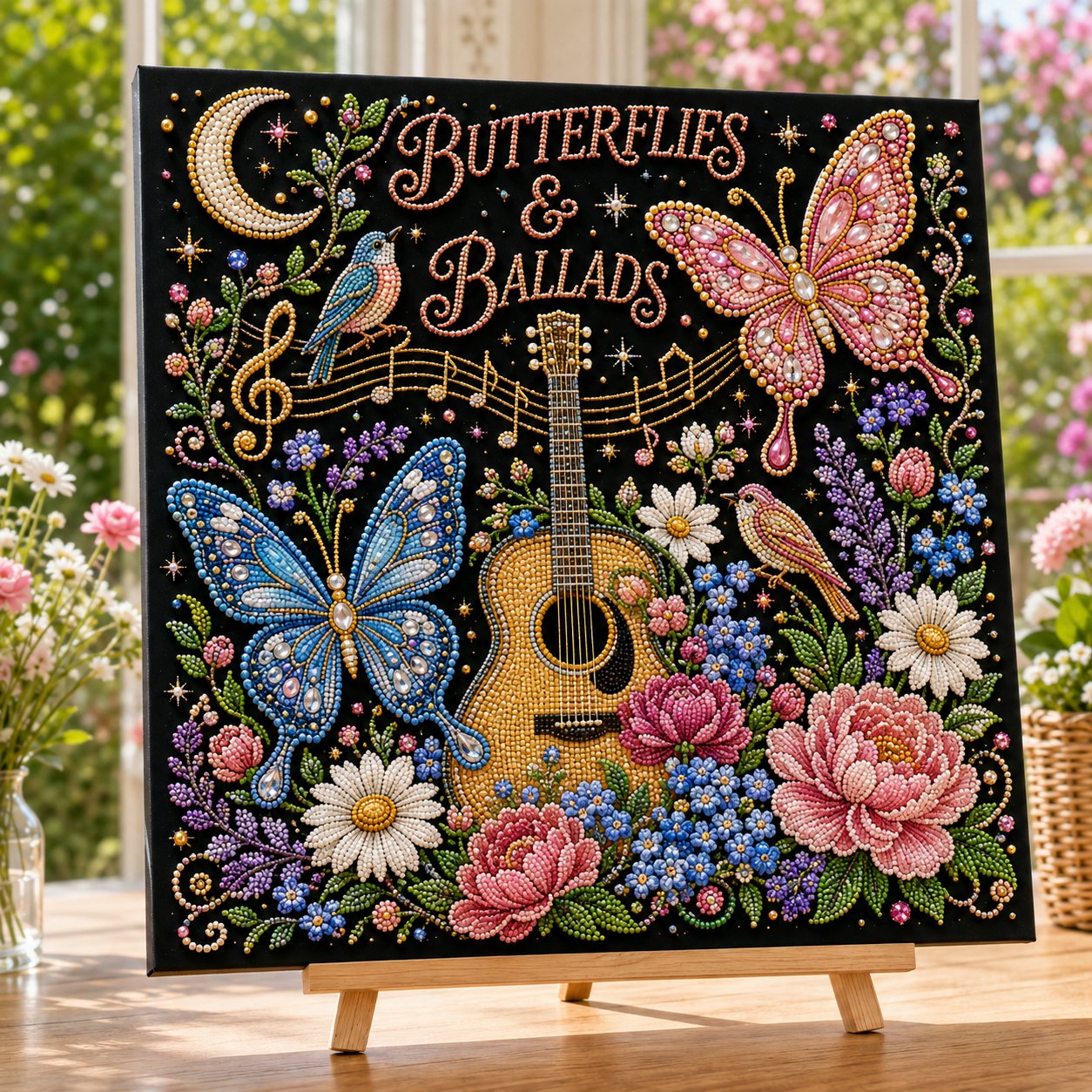 Butterflies and Ballads bead art design