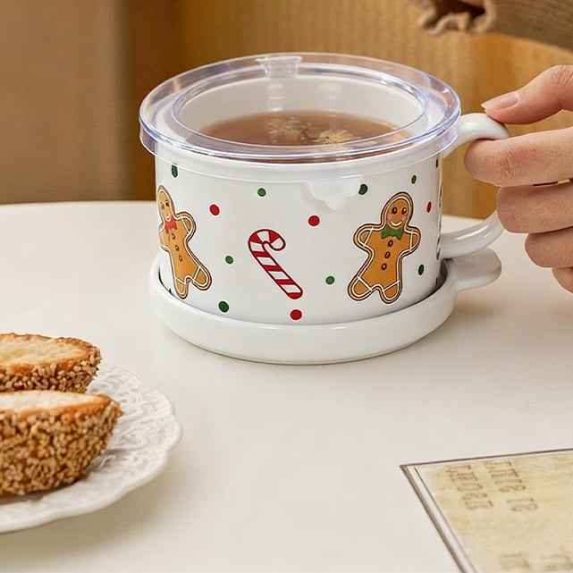 Comfortable ceramic soup mug handle design