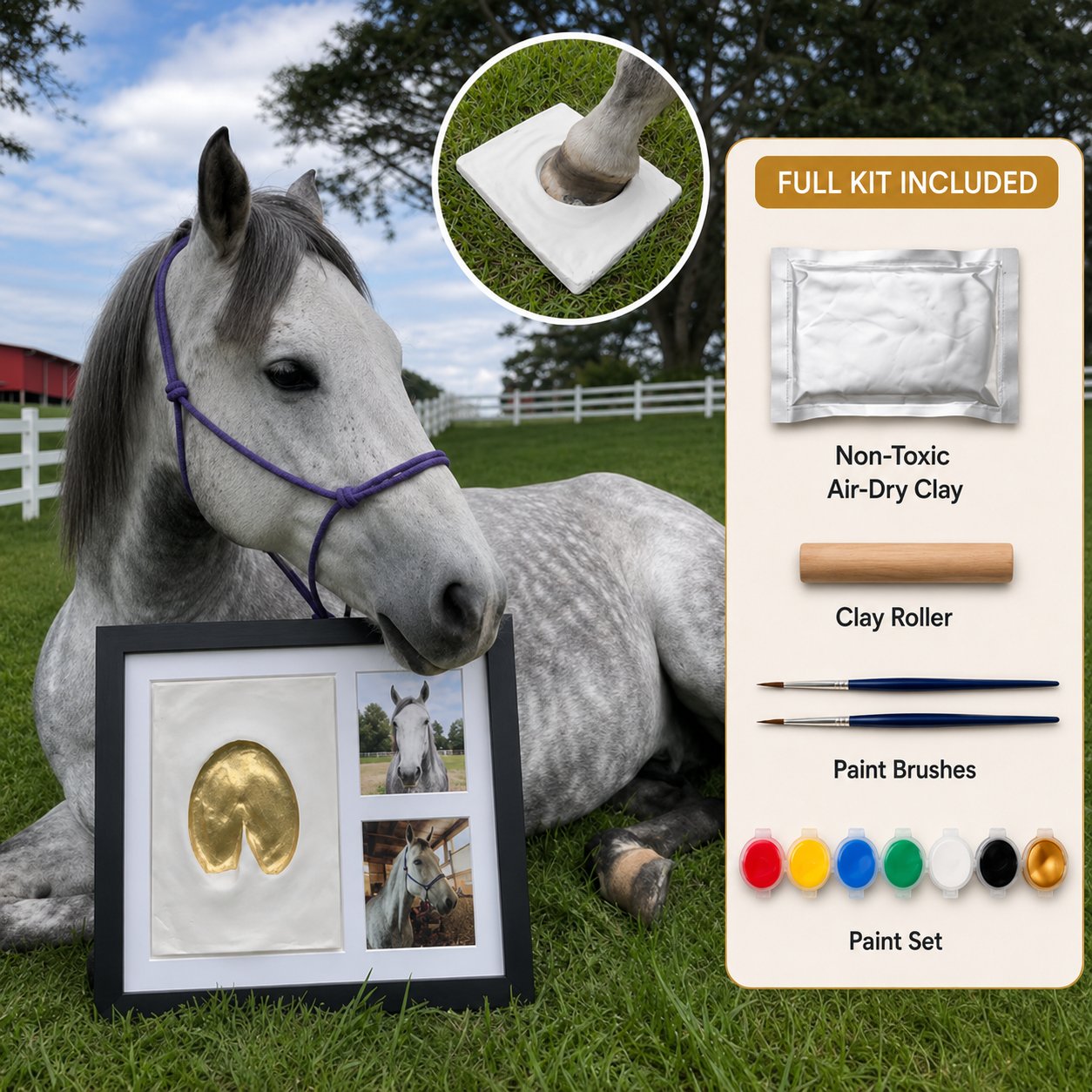 Painted and personalised horse hoofprint keepsake