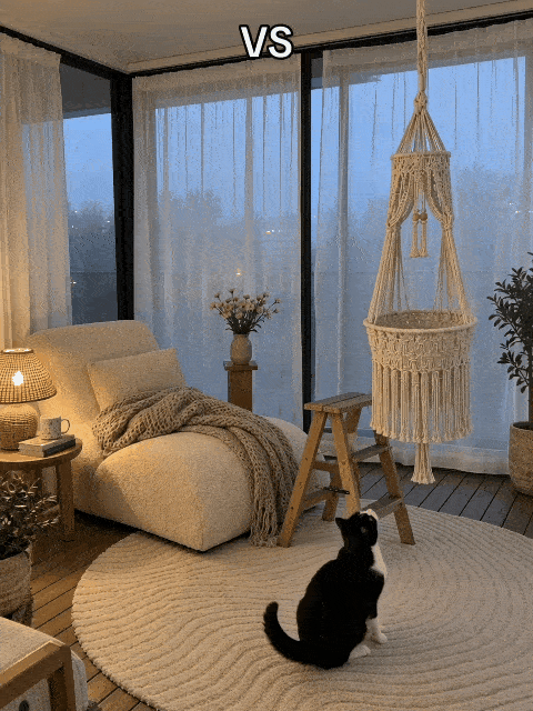 Boho Macrame Cat Hammock