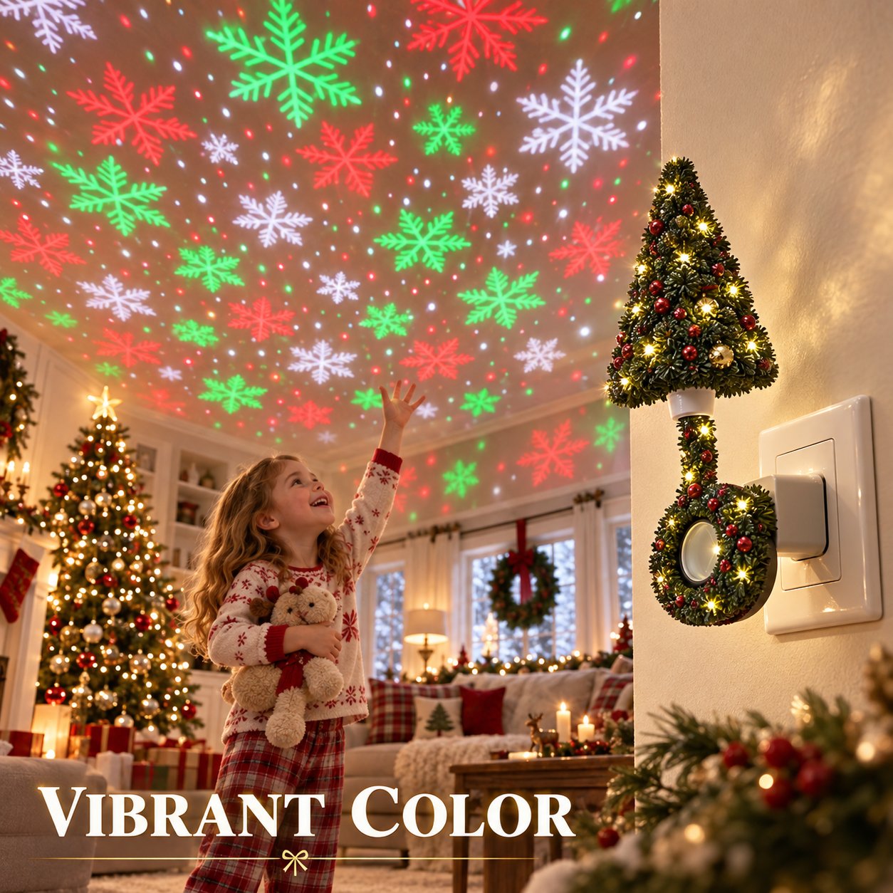 Indoor holiday projector light
