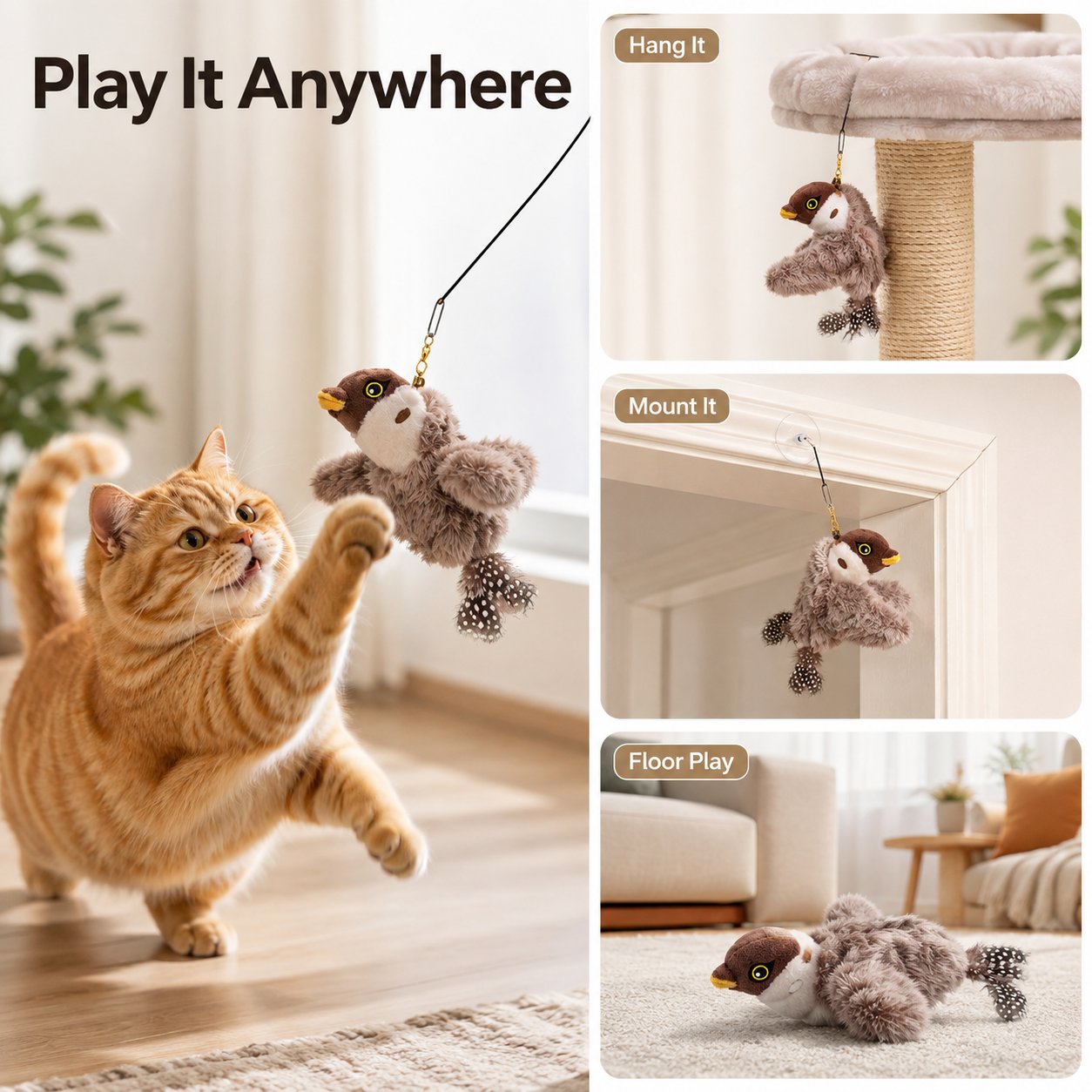 Interactive cat toy detail