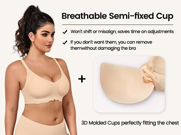 As Fairy Bras for Women Seamless Wireless Everyday Bra Comfortable Push Up Womenswear Full Coverage No Underwire Supportive Bra