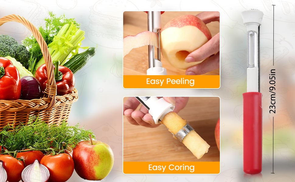 2-in-1 apple corer and peeler