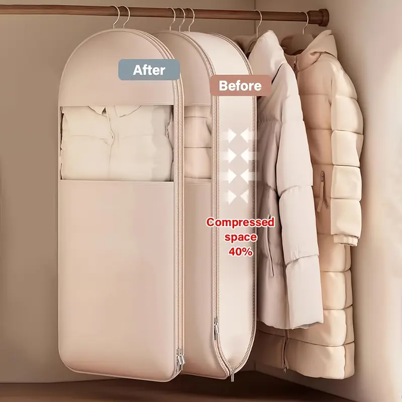 Compression clothing hanging bag