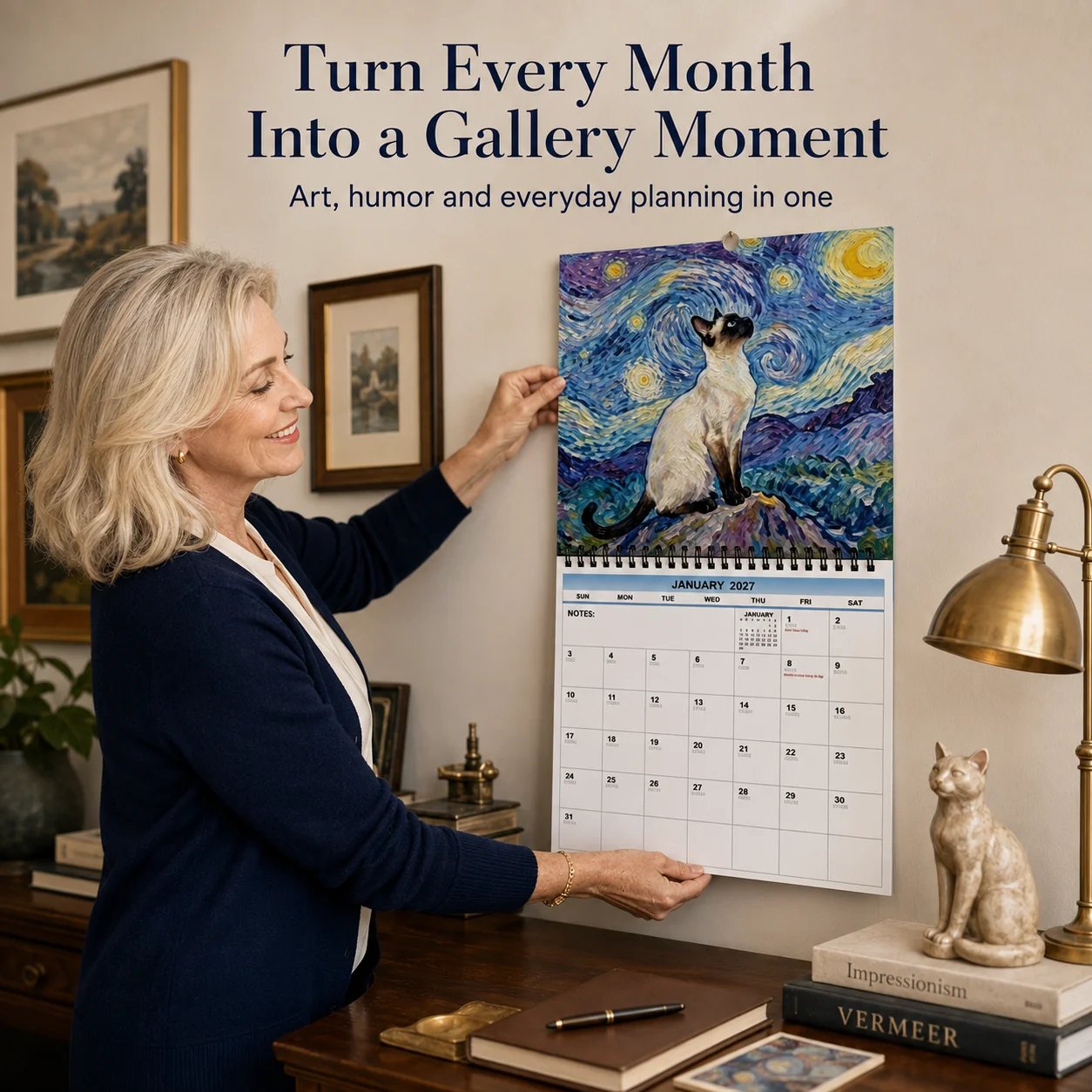 Cat art calendar preview