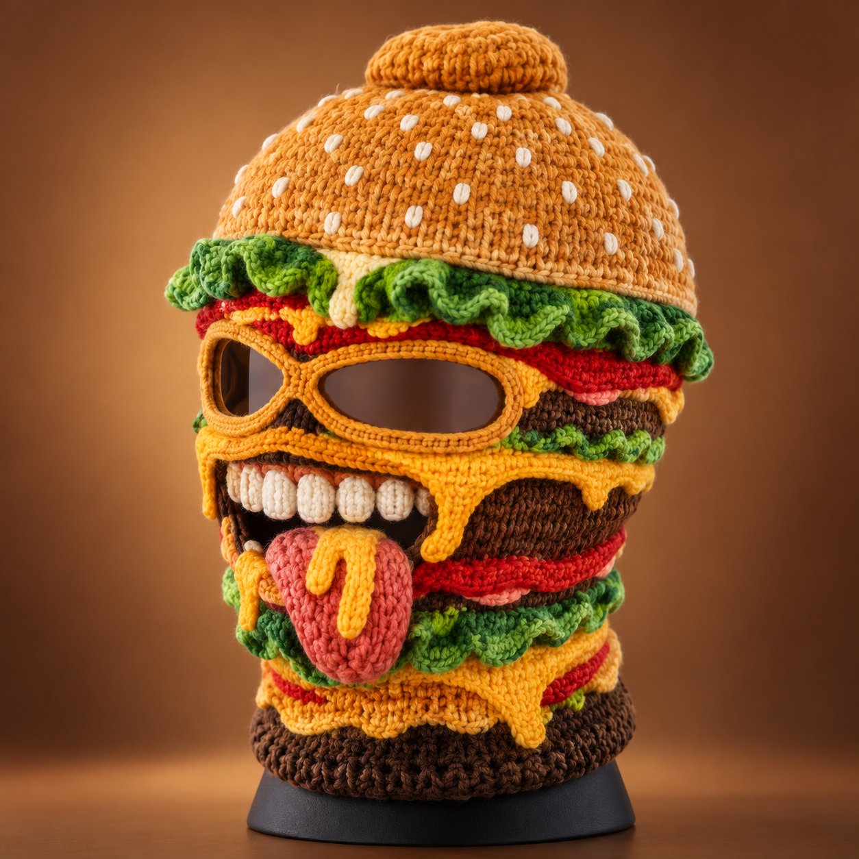 Cheeseburger food face cover