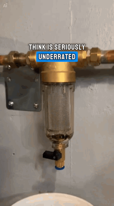 Whole house water pre-filter working animation