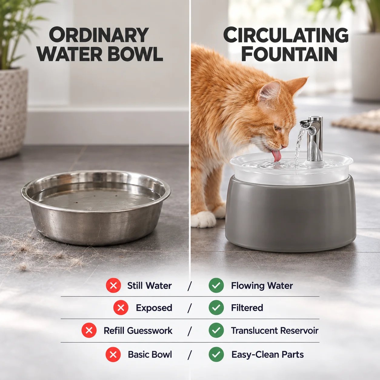 Cat water fountain drinking tray