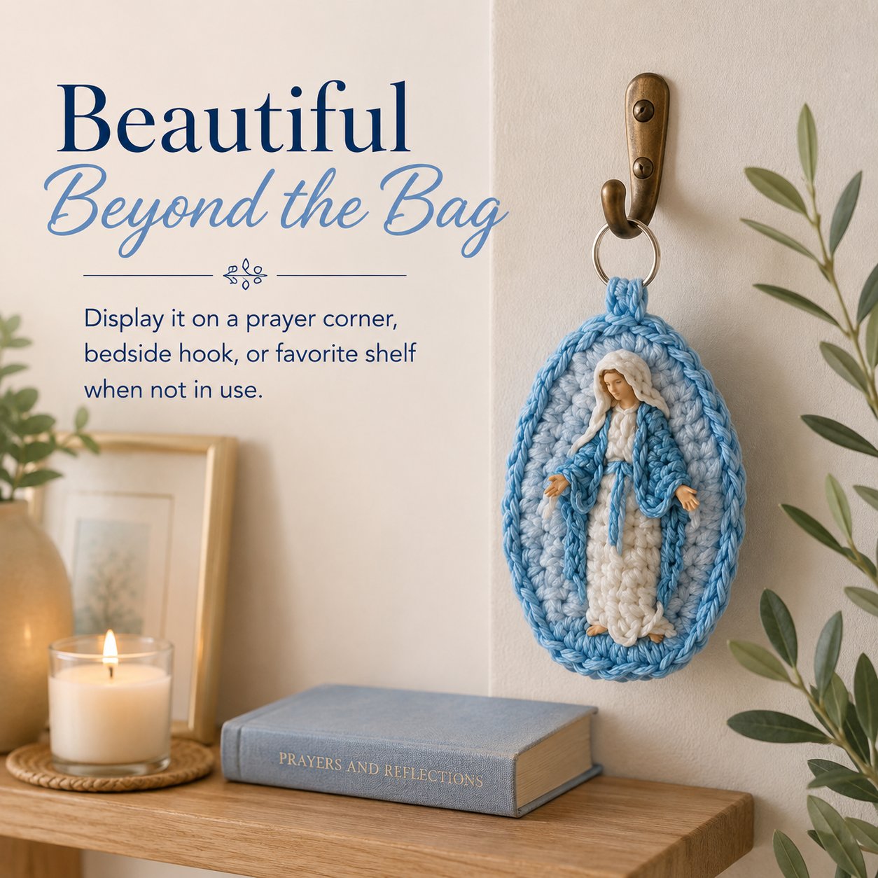 Marian crochet keepsake displayed as a meaningful faith-inspired gift