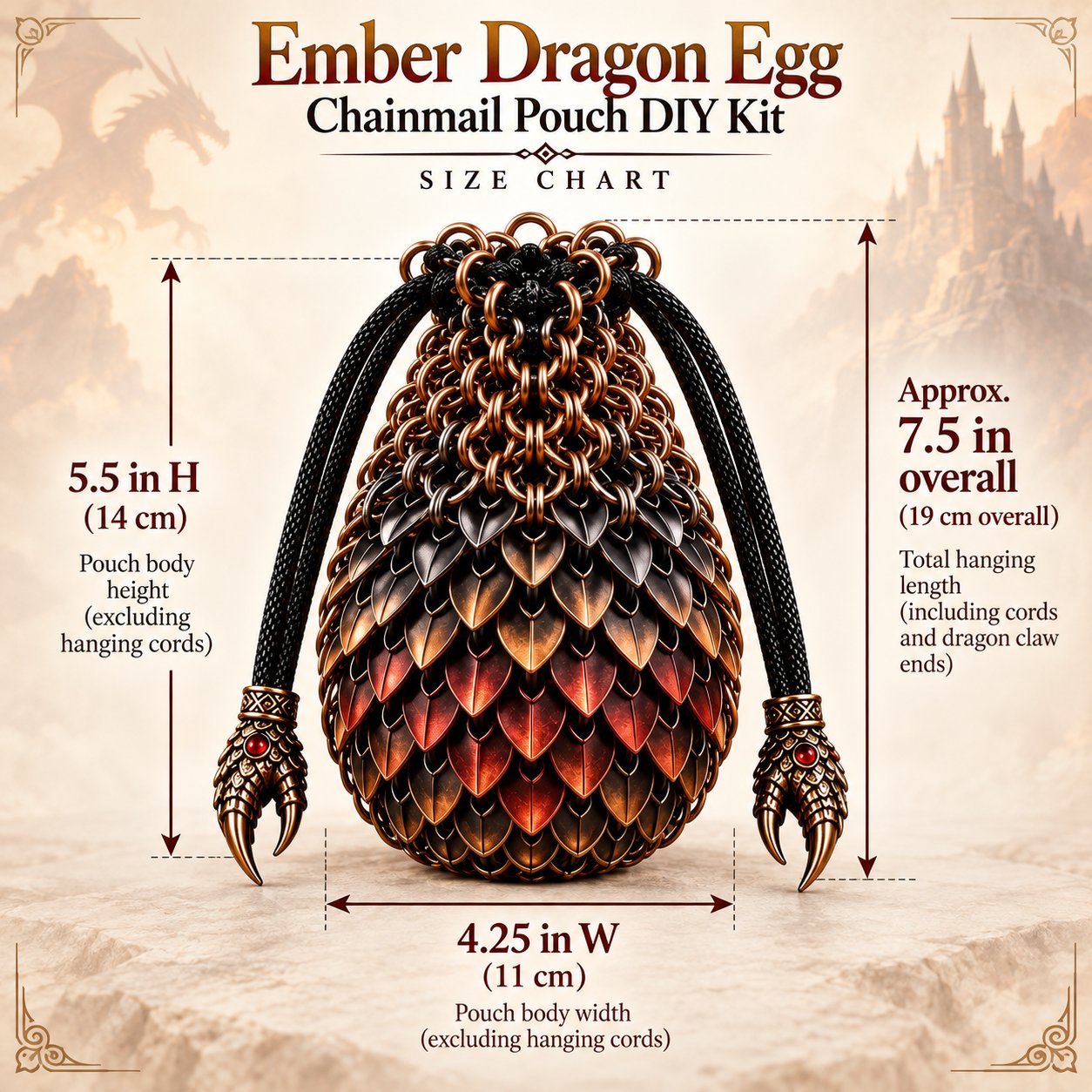Fantasy chainmail pouch materials