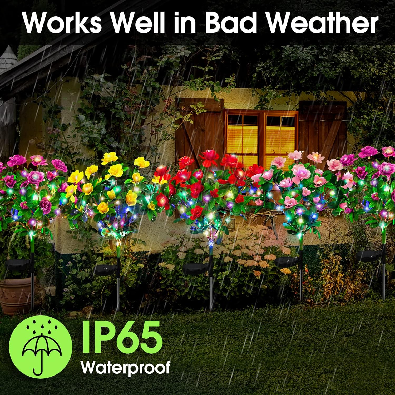 Outdoor weather resistant garden lights