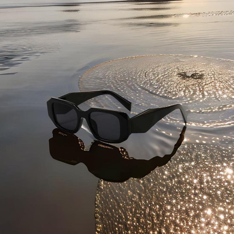 Trendy Retro Rectangle Sunglasses for Women & Men - Vintage 90’s Square Frame Shades - Stylish UV Protection for Every Occasion - Perfect for Summer