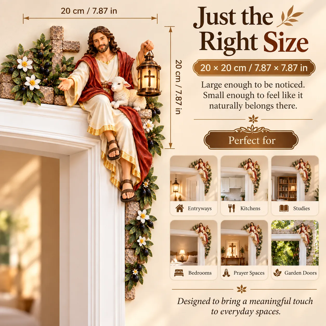 Jesus at the Doorway approximate 20 by 20 centimeter size