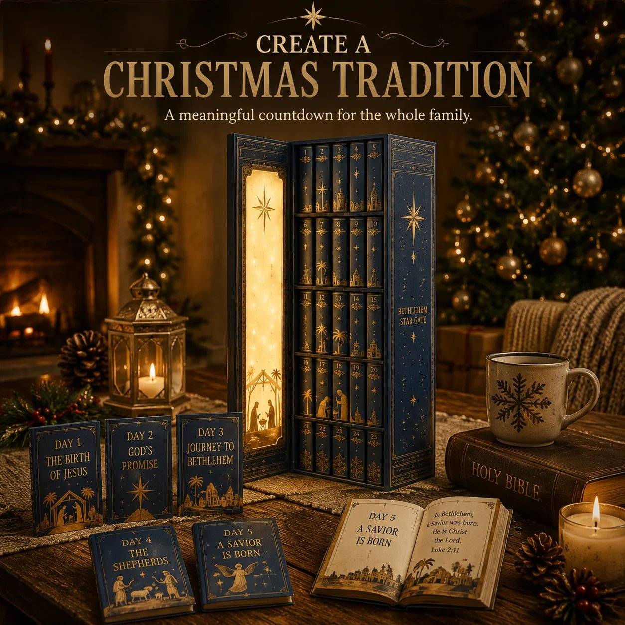 Bethlehem Star Gate family Christmas tradition display