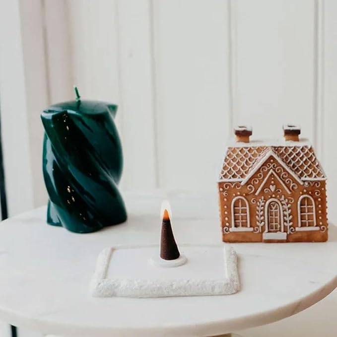 Gingerbread incense burner displayed in different rooms