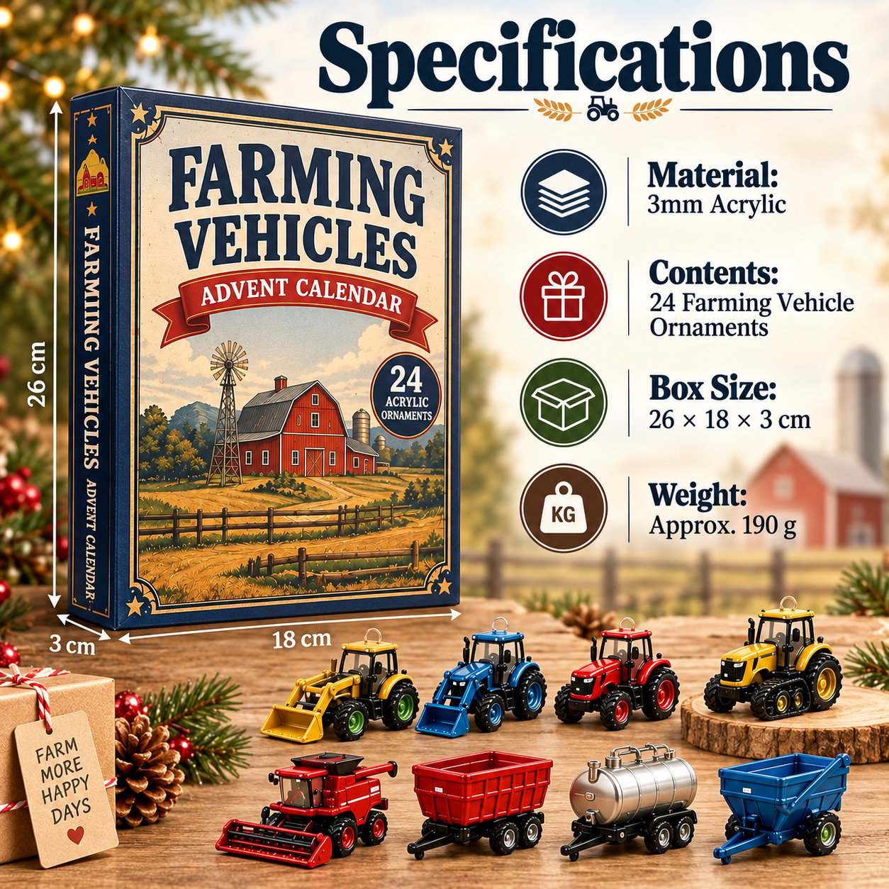 Complete 24 day farming vehicle Christmas calendar
