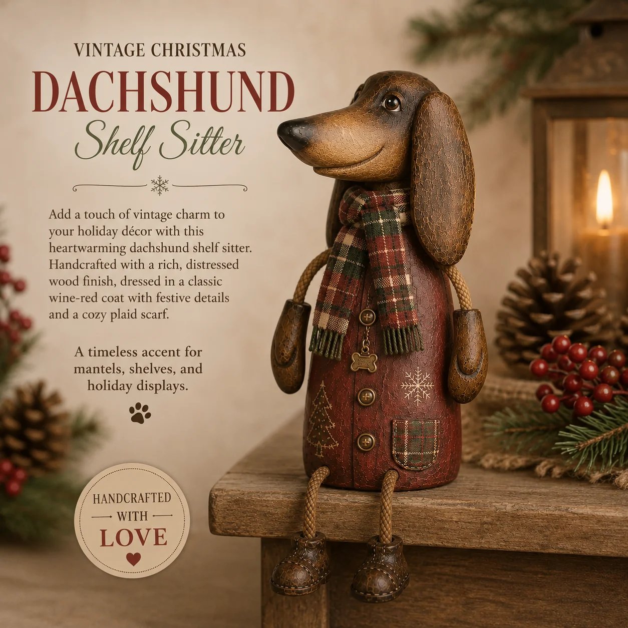 Dachshund shelf sitter side view Dachshund shelf sitter side view