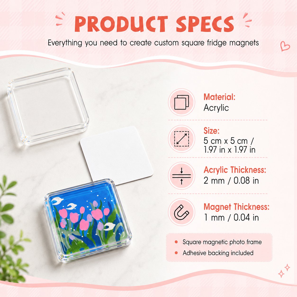 DIY photo magnet kit contents and size