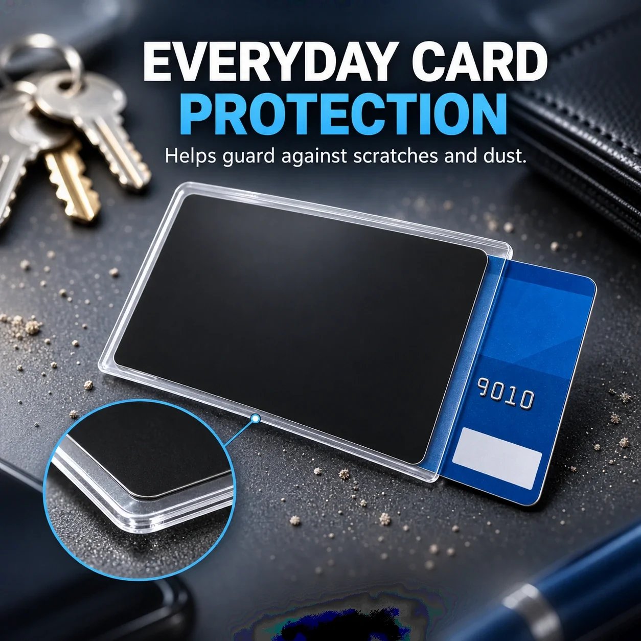 Privacy sleeve protecting a bank card surface from scratches and dust Privacy sleeve protecting a bank card surface from scratches and dust