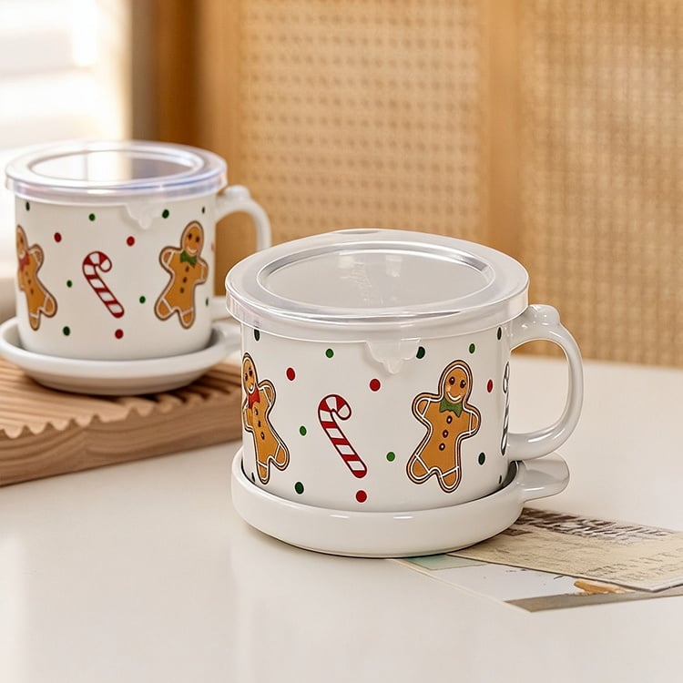 Microwave oven freezer and dishwasher safe soup mug