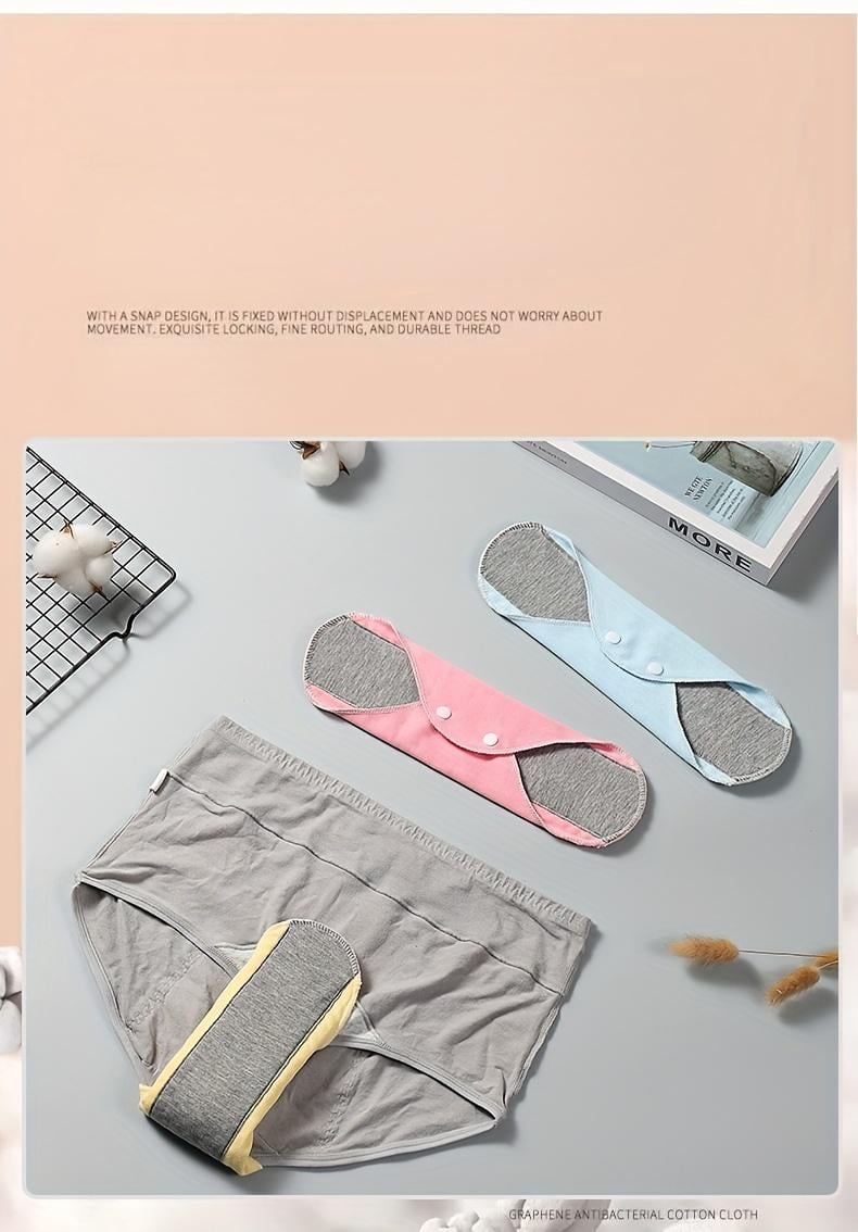 4pcs Leak-Proof & Waterproof Washable Incontinence Pads with Graphene Aseptic Technology for Elderly Care