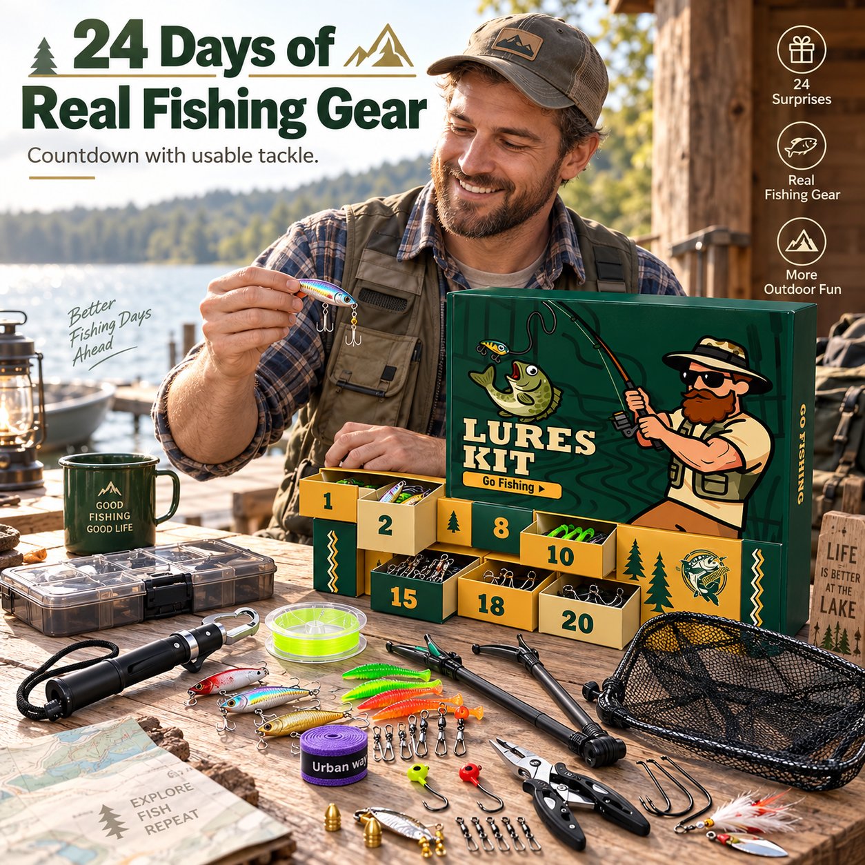 24 day fishing gear Christmas countdown