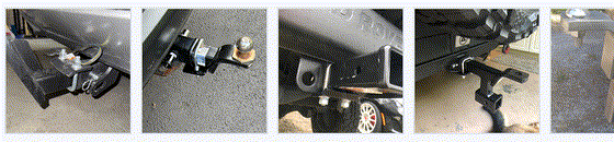 Customer-submitted trailer hitch stabilizer photos automatically scrolling from left to right