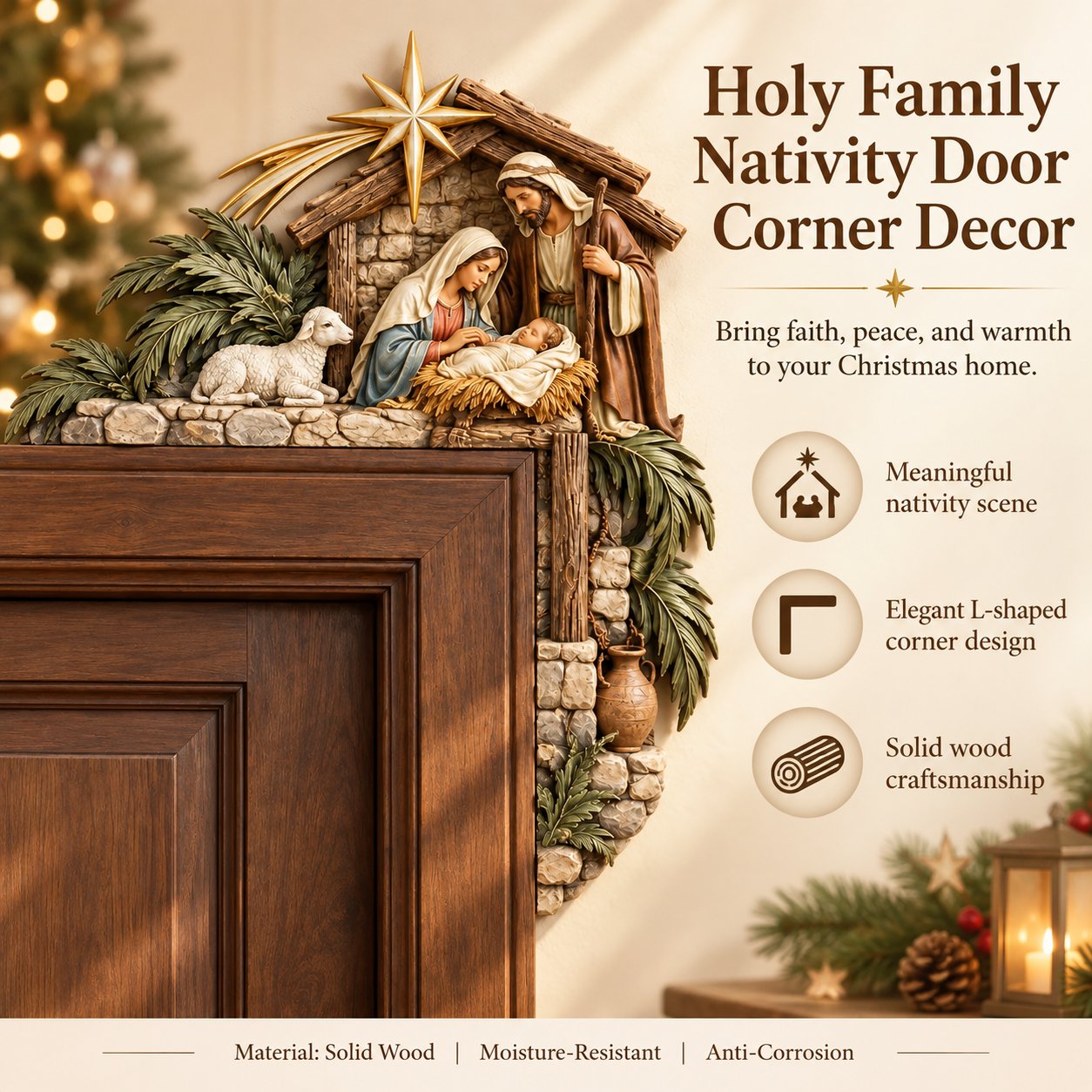 Holy Family Nativity Door Frame Corner Décor