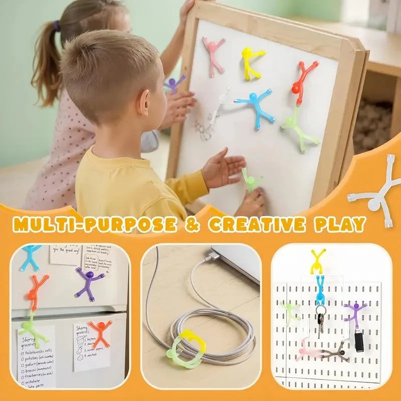 Colorful magnetic silicone figure set with storage tin