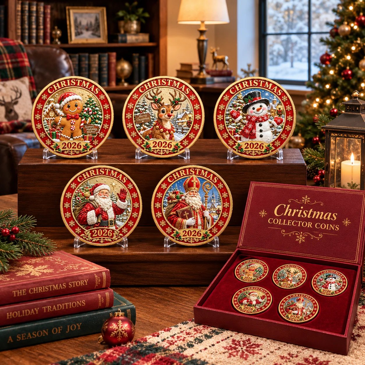 Premium brass 2026 Christmas commemorative coin