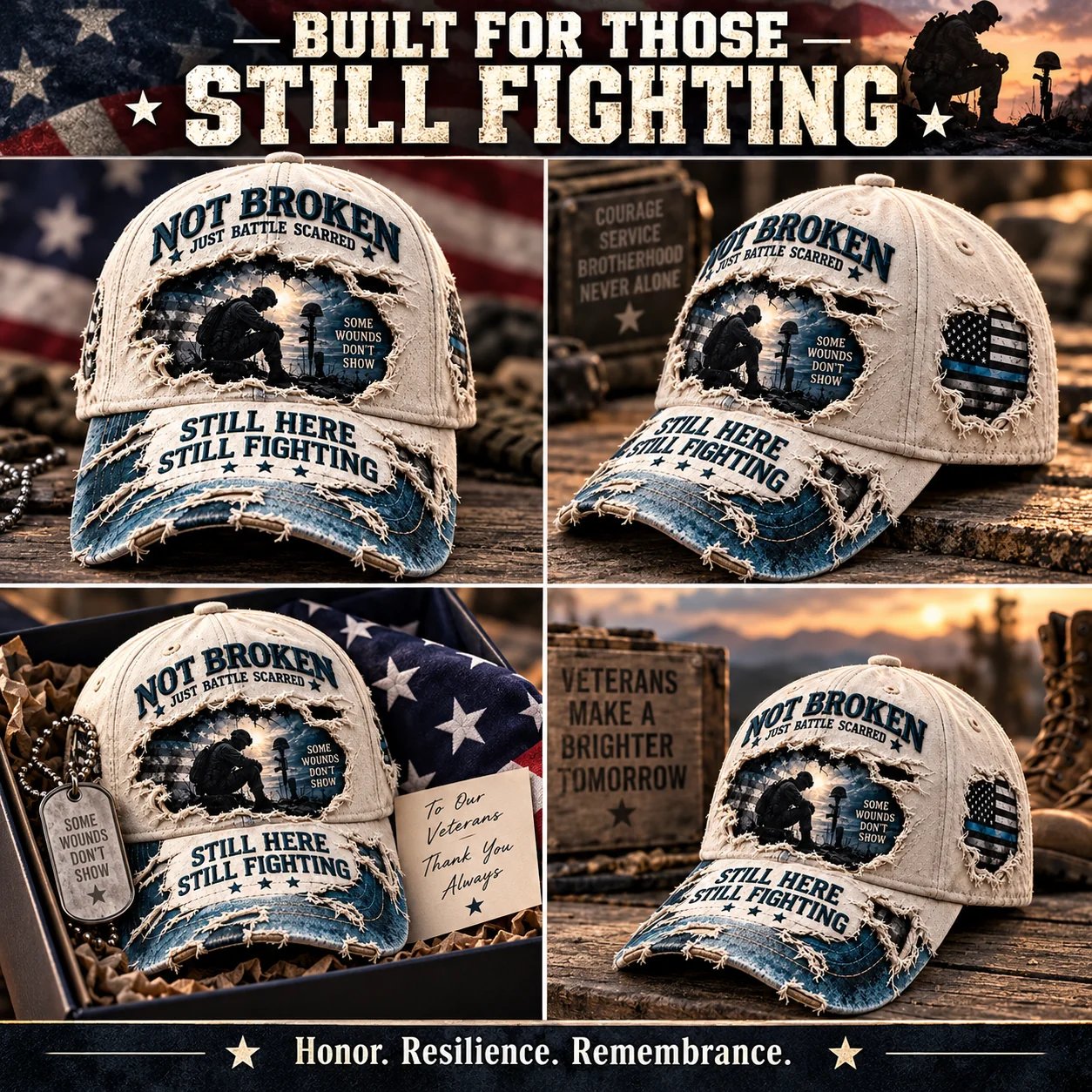 Veteran awareness cap tribute