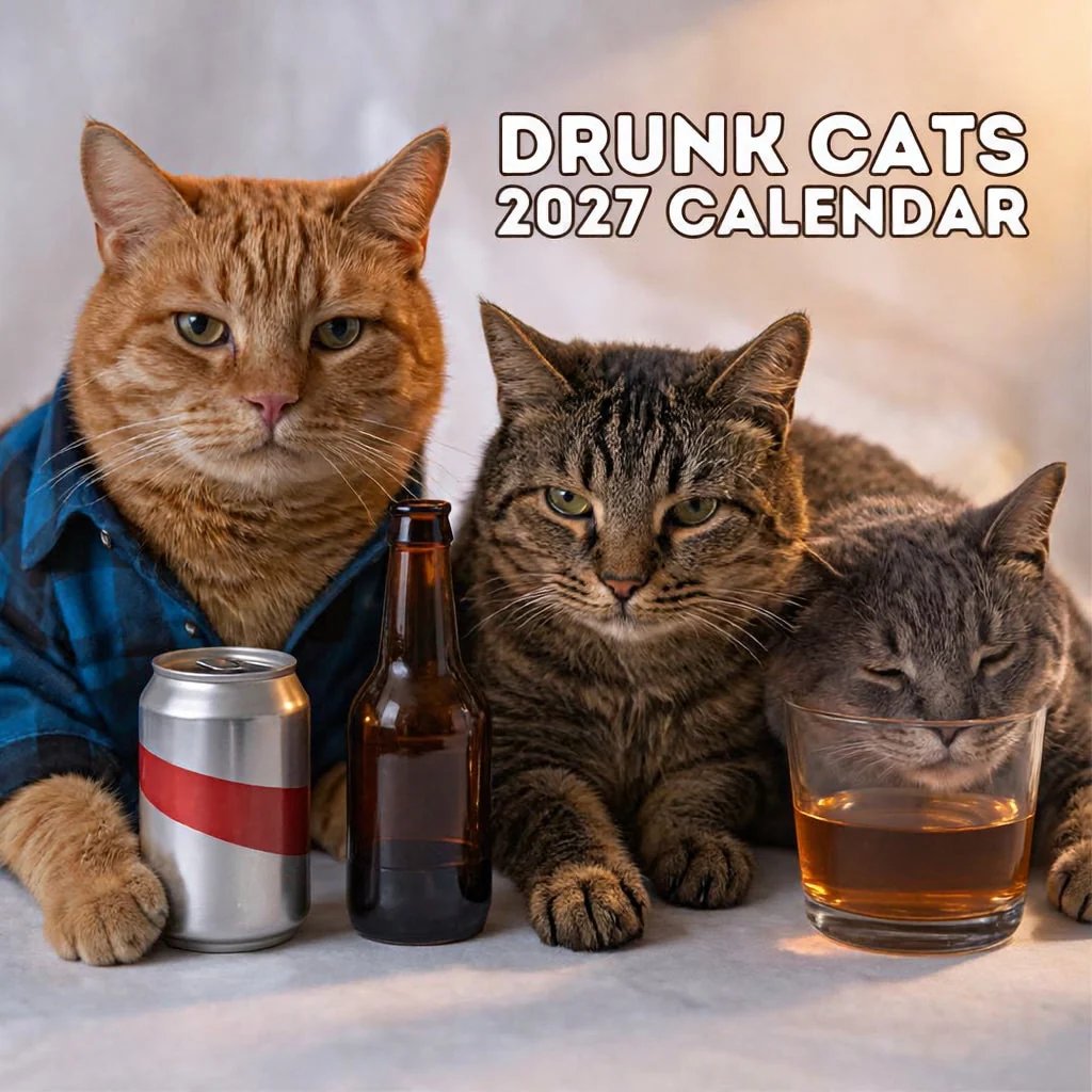 Funny Drunk Cats Calendar