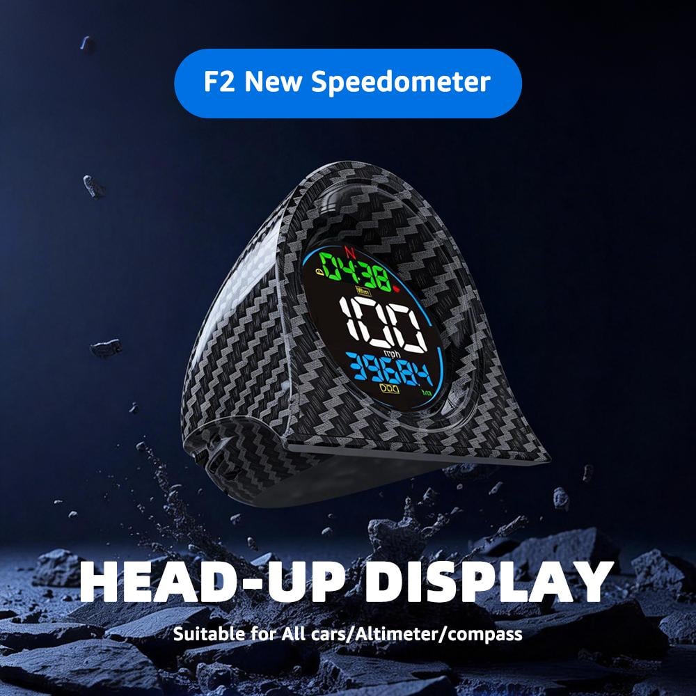 KUOWEIHUD 2026 F2 Car Heads-Up Display - Digital Dual-GPS Speedometer with GPS Tracking, High Refresh, Metal Shading, USB Power Cable, Plug-and-Play, Automatic Brightness Adjustment, Large Font Display, Cool Car Stuff,summervibes outdoorfun
