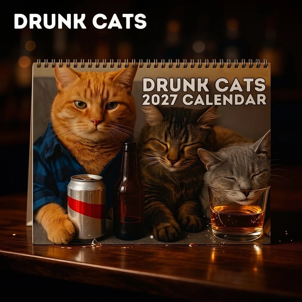 Drunk Cats 2027 Calendar