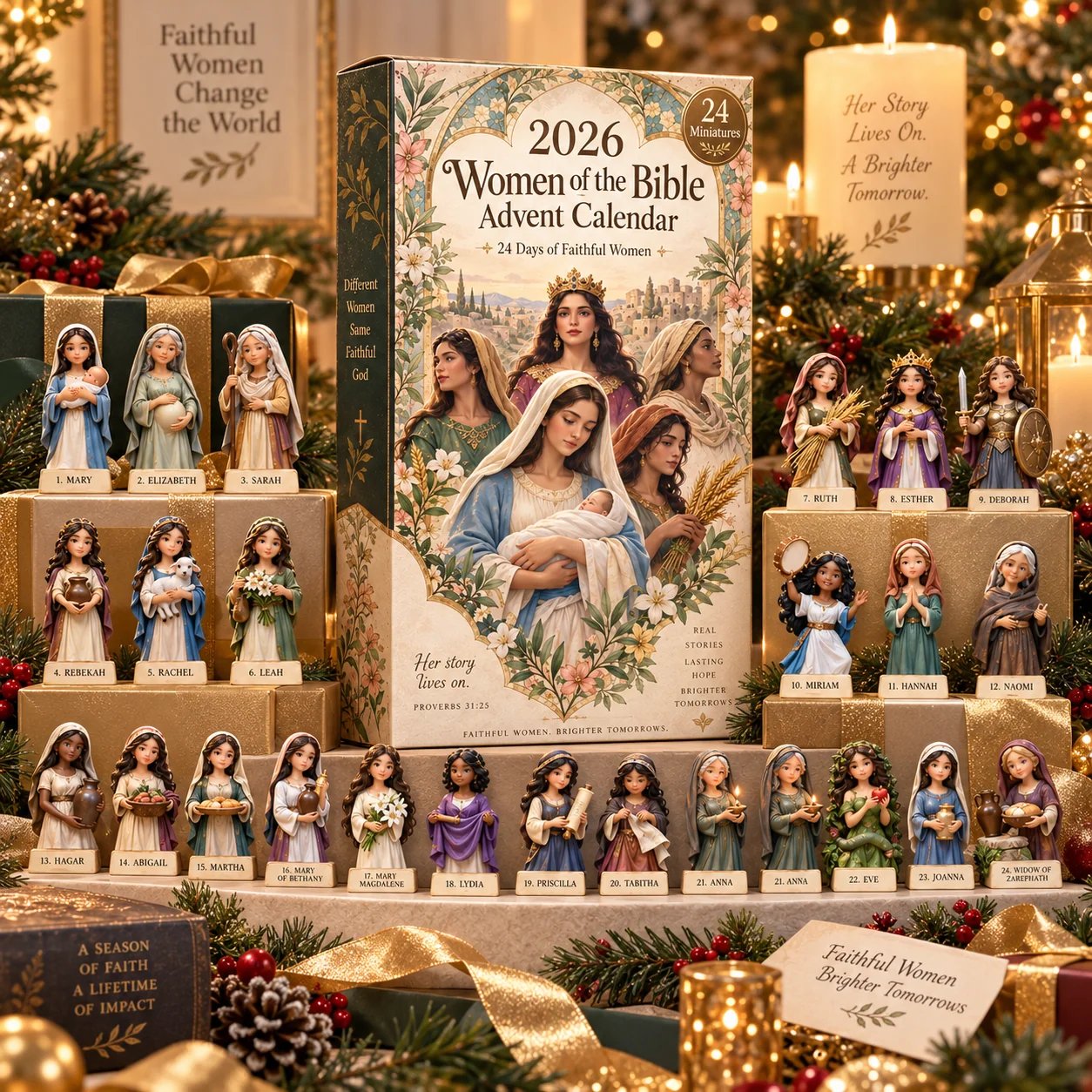 Women of the Bible Advent collection styled as a meaningful Christian Christmas gift